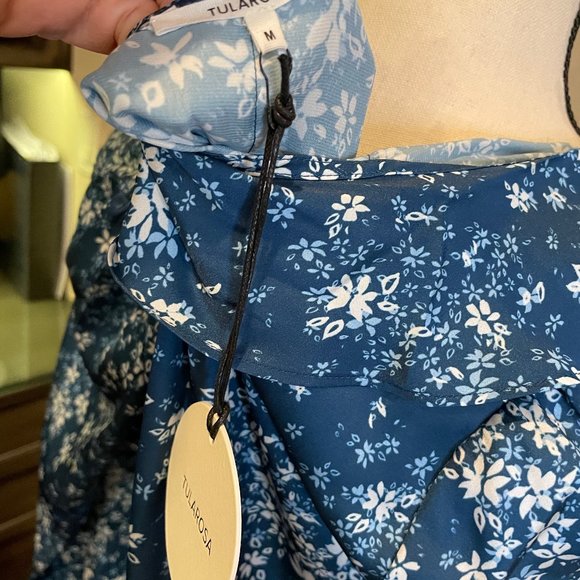 Tularosa Blue Floral Duster Size Medium New - Picture 5 of 7